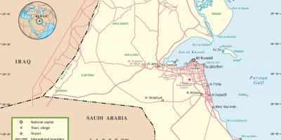 Кувајт мапа Пута