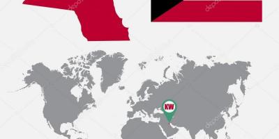 Кувајт на мапи света картица