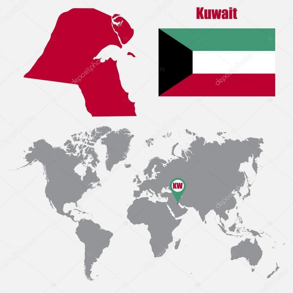 Кувајт на мапи света картица