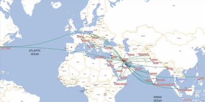Карта Кувајт правци дисајних путева 